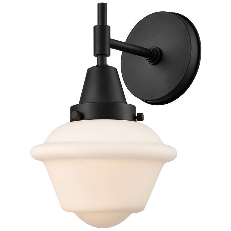 Image 1 Caden Oxford 11" High Matte Black Sconce w/ Matte White Shade