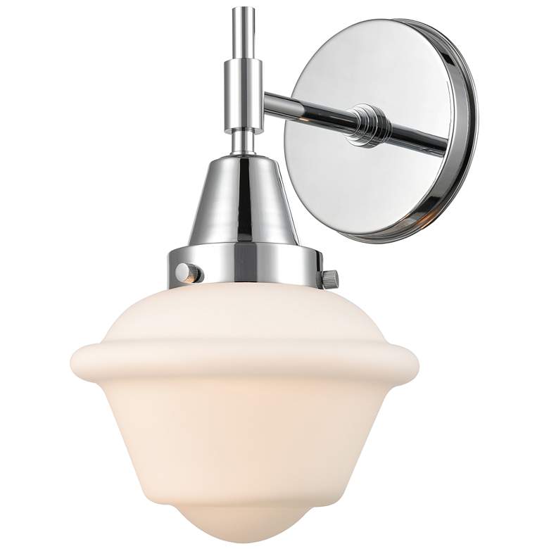 Image 1 Caden Oxford 11" High Polished Chrome Sconce w/ Matte White Shade