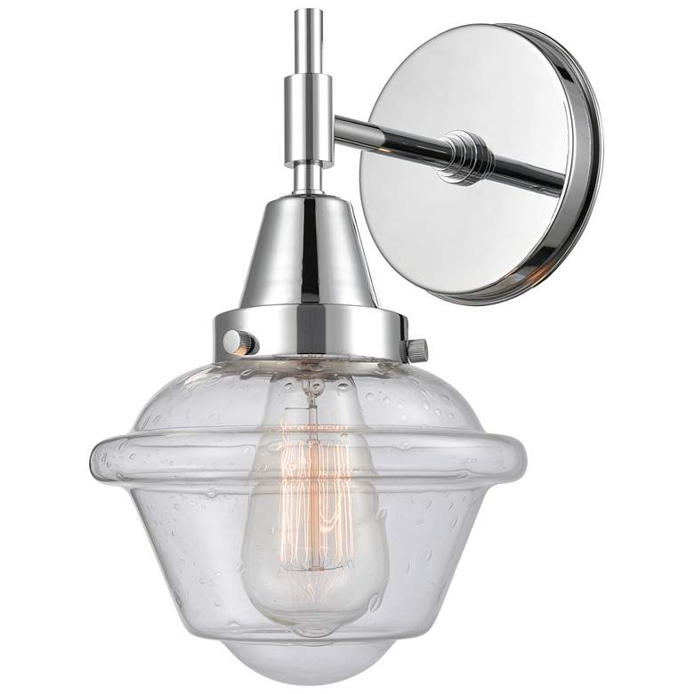 Image 1 Caden Oxford 11" High Polished Chrome Sconce w/ Seedy Shade