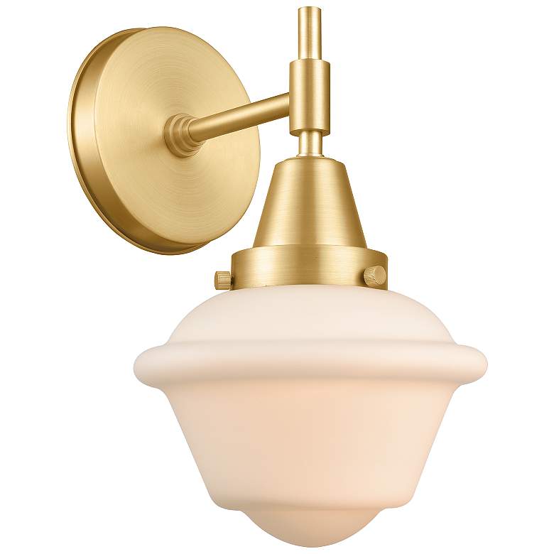Image 1 Caden Oxford 11" High Satin Gold Wall Sconce
