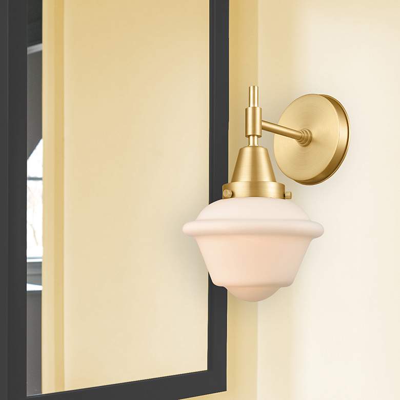 Image 2 Caden Oxford 11" High Satin Gold Wall Sconce more views