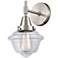 Caden Oxford 11" High Satin Nickel Sconce w/ Clear Shade