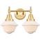 Caden Oxford 16.5" Wide 2 Light Gold Bath Vanity Light w/ Matte White 