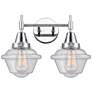 Caden Oxford 16.5"W 2 Light Polished Chrome Bath Light w/ Seedy Shade