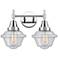 Caden Oxford 16.5"W 2 Light Polished Chrome Bath Light w/ Seedy Shade