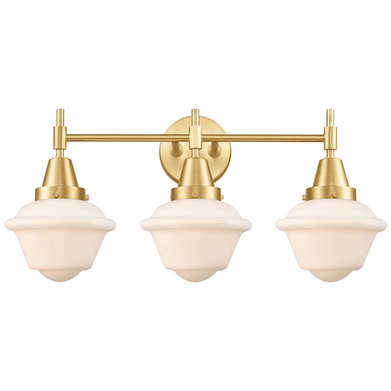 Image 1 Caden Oxford 25.5" Wide 3 Light Gold Bath Vanity Light w/ Matte White
