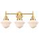 Caden Oxford 25.5" Wide 3 Light Gold Bath Vanity Light w/ Matte White