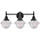 Caden Oxford 25.5"W 3 Light Matte Black Bath Vanity Light w/ Seedy Sha