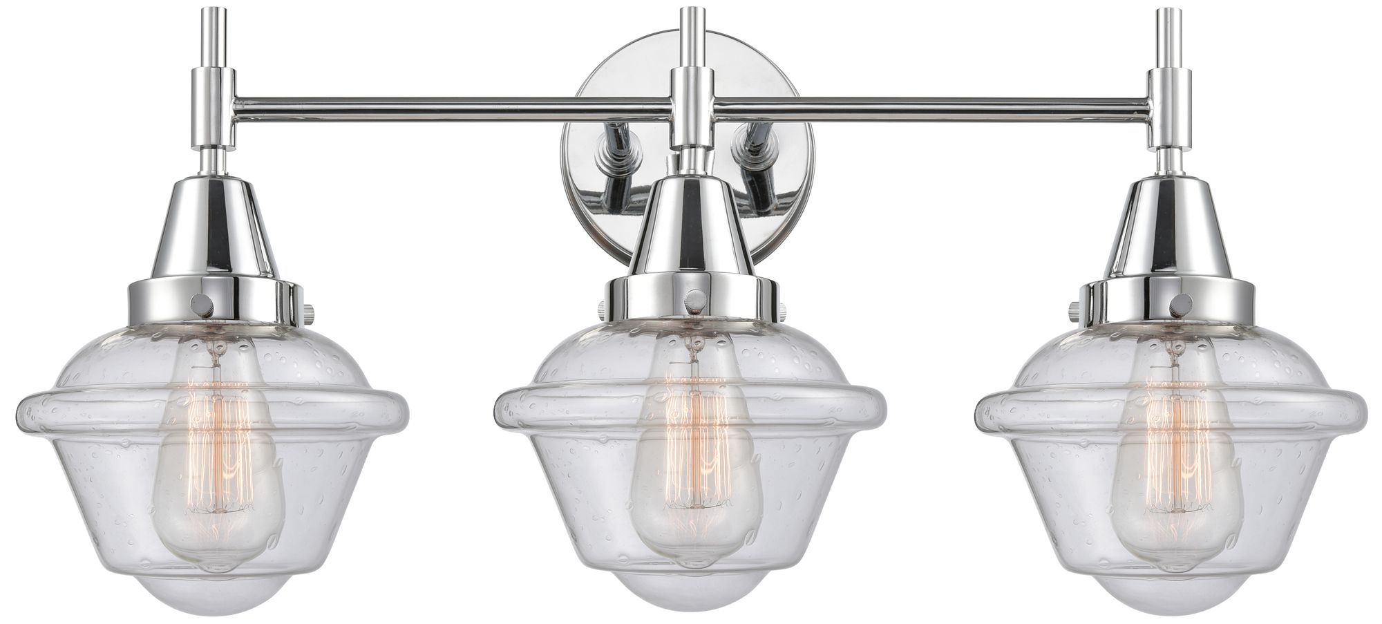 Caden Oxford 25.5"W 3 Light Polished Chrome Bath Light w/ Seedy Shade