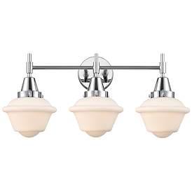 Image1 of Caden Oxford 25.5"W 3 Light Polished Chrome Bath Light w/ White Shade