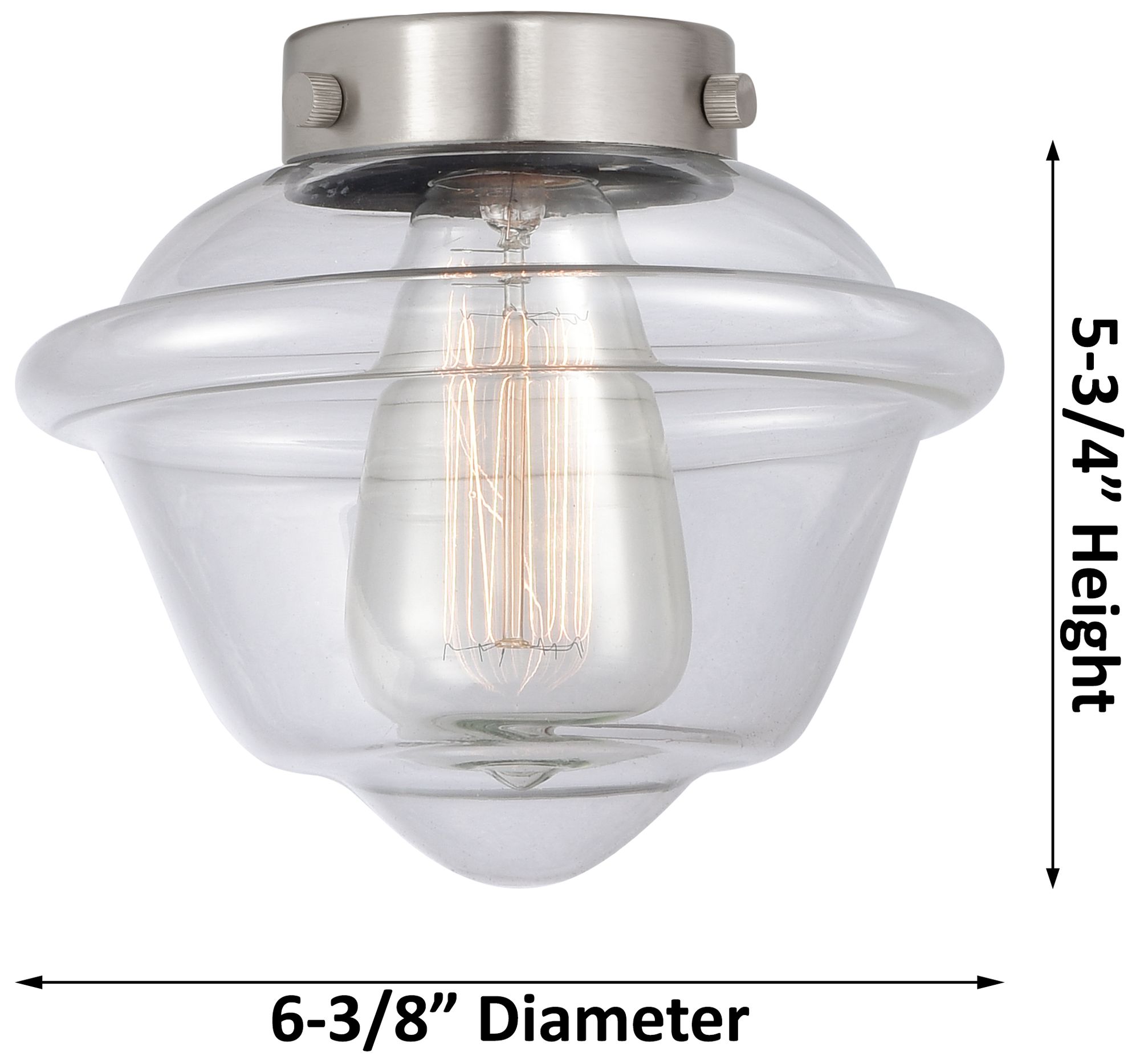Image 2 Caden Oxford 7.25"W Brushed Nickel Cord Mini Pendant w/ Clear Shade more views