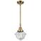 Caden Oxford 7.5" Wide Antique Brass Stem Hung Mini Pendant w/ Clear S