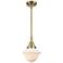 Caden Oxford 7.5" Wide Antique Brass Stem Hung Mini Pendant w/ White S