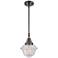 Caden Oxford 7.5" Wide Bronze Stem Hung Mini Pendant w/ Seedy Shade