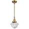 Caden Oxford 7.5" Wide Brushed Brass Stem Hung Mini Pendant w/ Clear S