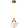 Caden Oxford 7.5" Wide Brushed Brass Stem Hung Mini Pendant w/ White S