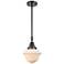 Caden Oxford 7.5" Wide Matte Black Stem Hung Mini Pendant w/ White Sha