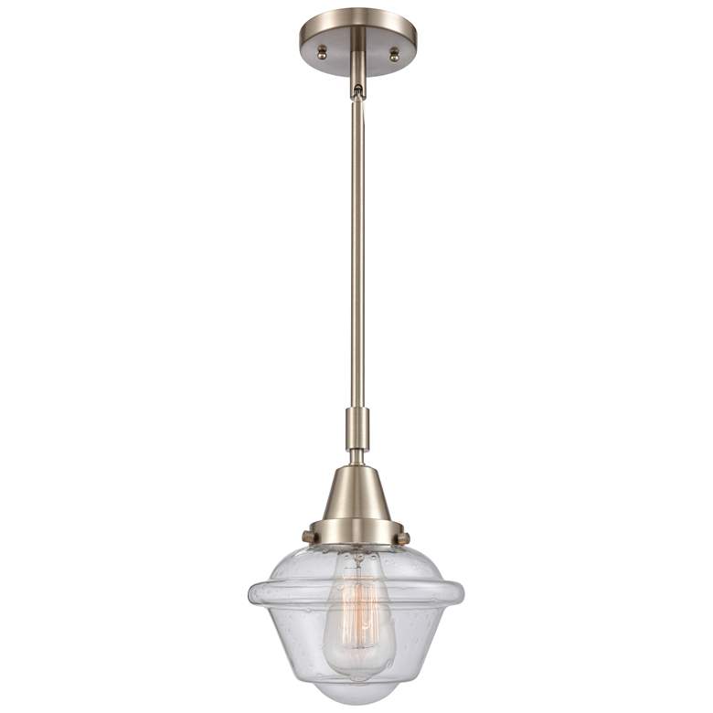 Image 1 Caden Oxford 7.5"W Brushed Nickel Stem Hung Mini Pendant w/ Seedy Shad