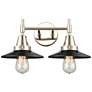 Caden Railroad 17"W 2 Light Polished Nickel Bath Light w/ Matte Black