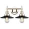 Caden Railroad 17"W 2 Light Polished Nickel Bath Light w/ Matte Black