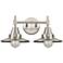 Caden Railroad 17"W 2 Light Satin Nickel Bath Light w/ Satin Nickel Sh