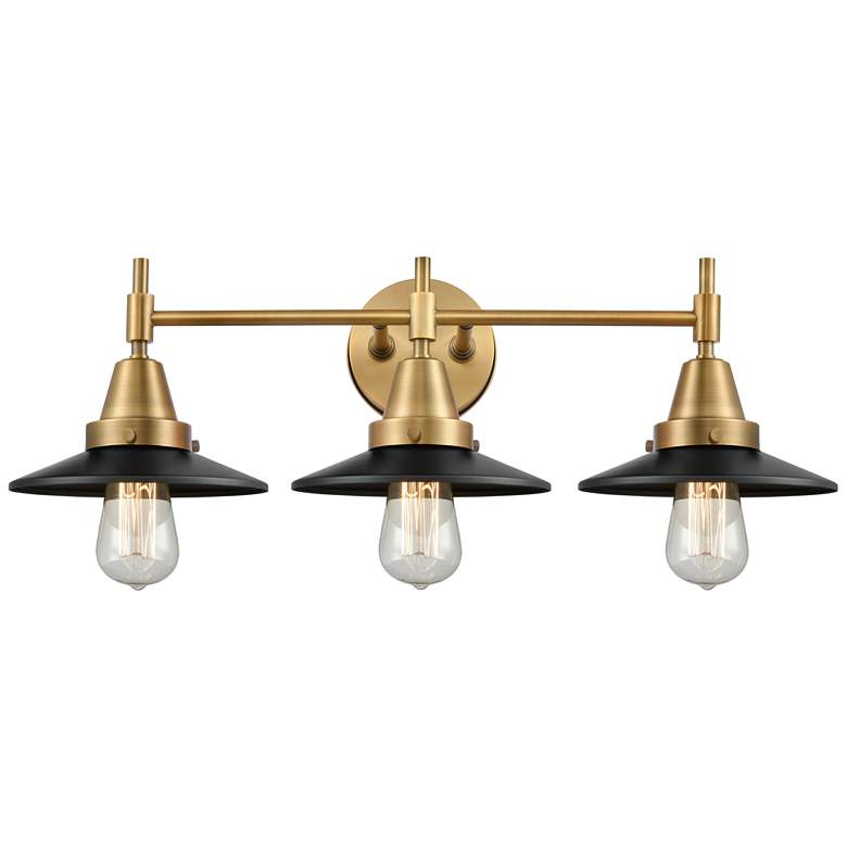 Image 1 Caden Railroad 26" Wide Brushed Brass 3-Light Bath Light