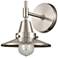 Caden Railroad 7.25" High Satin Nickel Sconce w/ Satin Nickel Shade