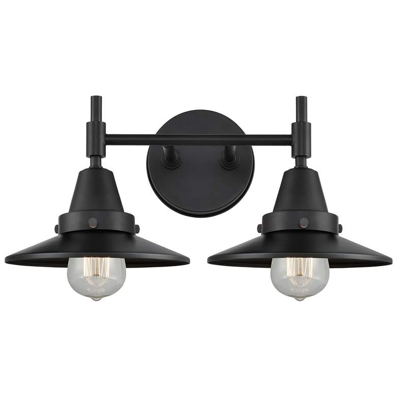 Image 1 Caden Railroad 8" 2 Light 17" LED Bath Light - Matte Black - Matt