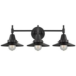 Caden Railroad 8" 3 Light 26" LED Bath Light - Matte Black - Matt