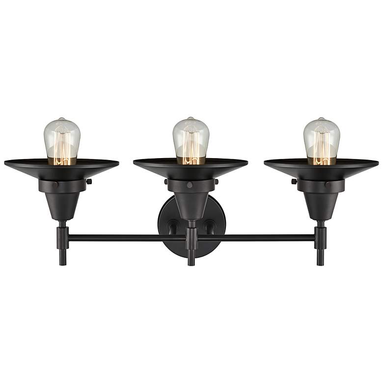 Image 3 Caden Railroad 8" 3 Light 26" LED Bath Light - Matte Black - Matt more views