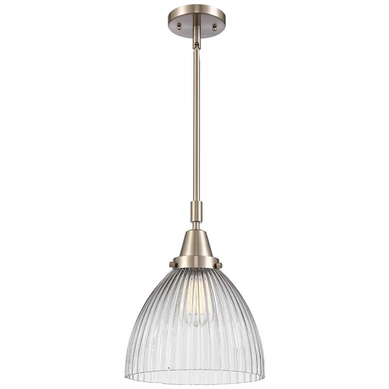Image 1 Caden Seneca Falls 9.5"W Brushed Nickel Stem Mini Pendant Halophane Sh