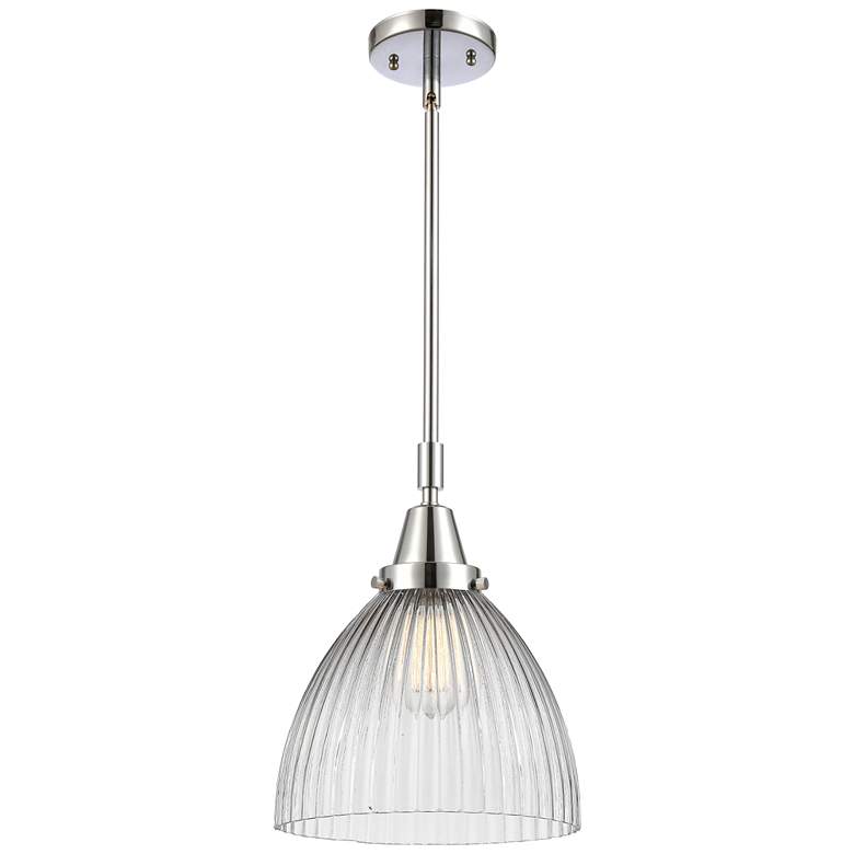 Image 1 Caden Seneca Falls 9.5"W Chrome Stem Hung Mini Pendant w/ Halophane Sh
