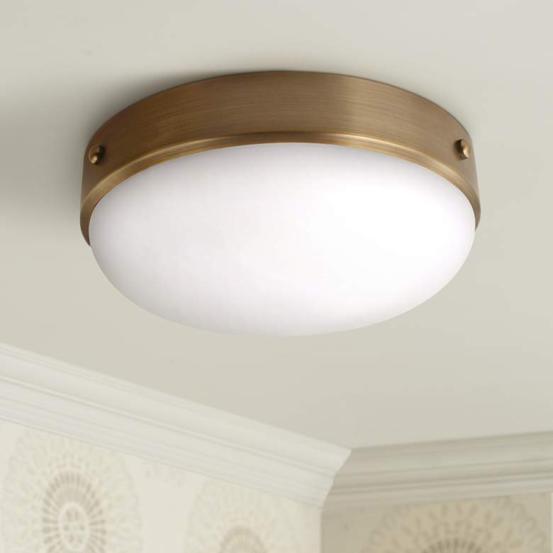 Image 1 Cadence 13 inch Wide Dark Antique Brass Ceiling Light