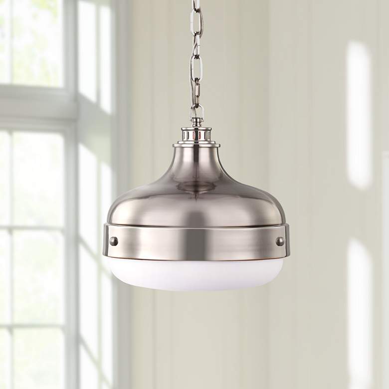 Image 1 Cadence 13" Wide Polished Nickel Mini Pendant