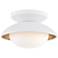 Cadence 6 3/4" Wide White Lustro and Gold Leaf Ceiling Light