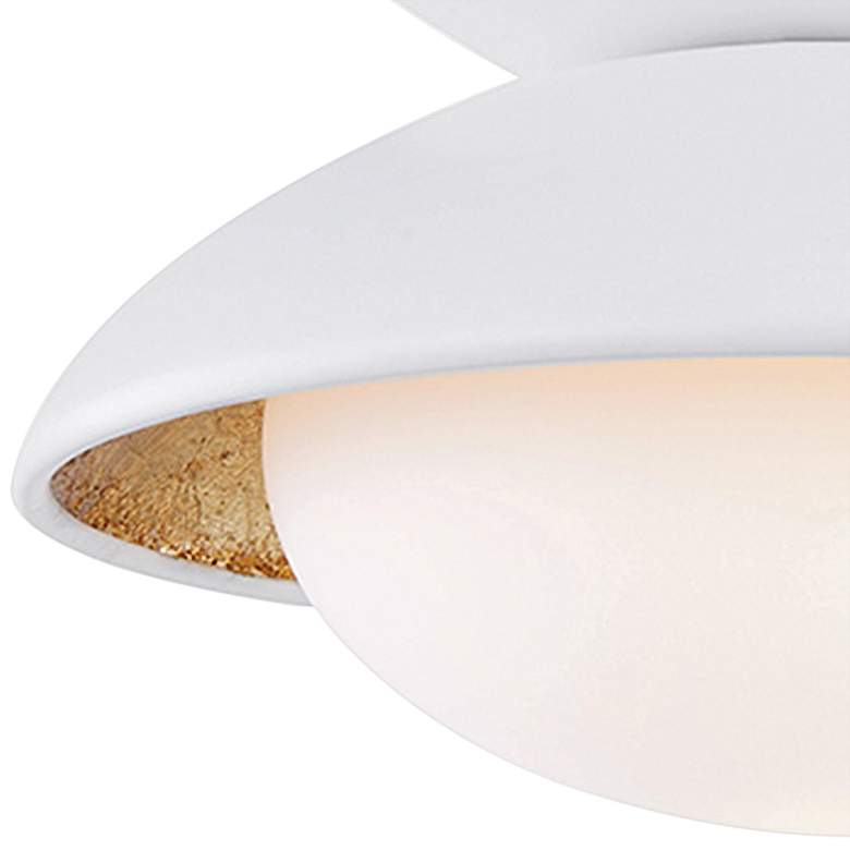 Image 3 Cadence 6 3/4" Wide White Lustro and Gold Leaf Ceiling Light more views