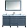 Cadence 72"-W Gray Double Sink Bathroom Vanity with Mirror