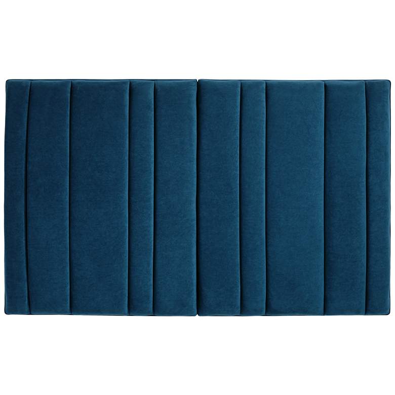 Image 2 Cadence Channel Tufted Blue Velvet Queen Hanging Headboard