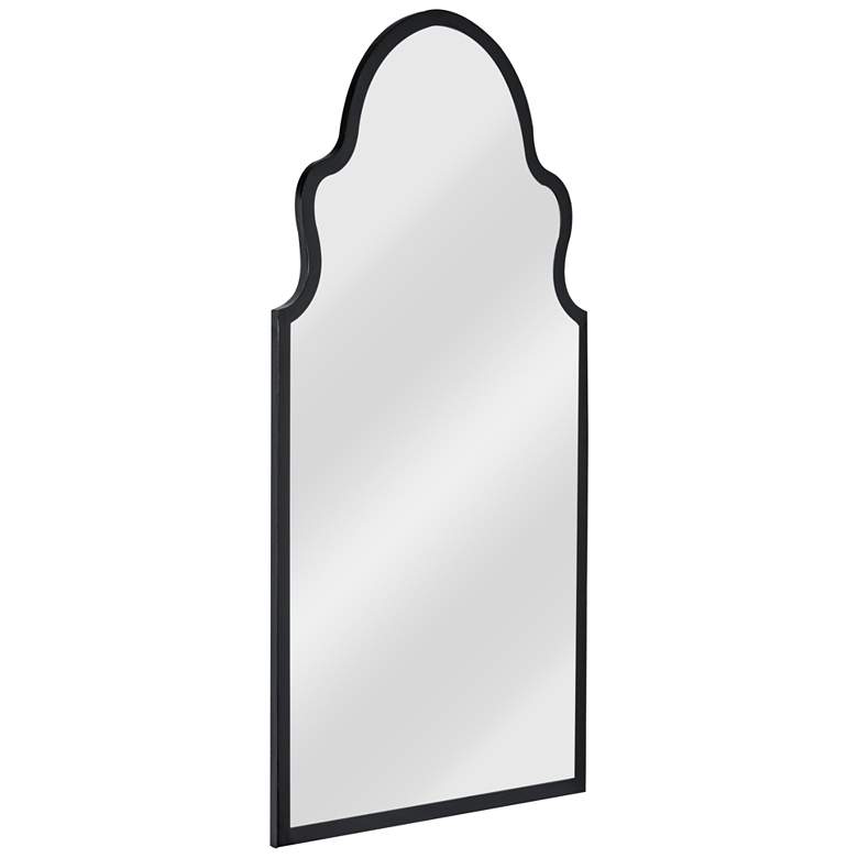 Image 4 Cadence Shiny Black 19 1/2" x 37 1/4" Arch Top Wall Mirror more views