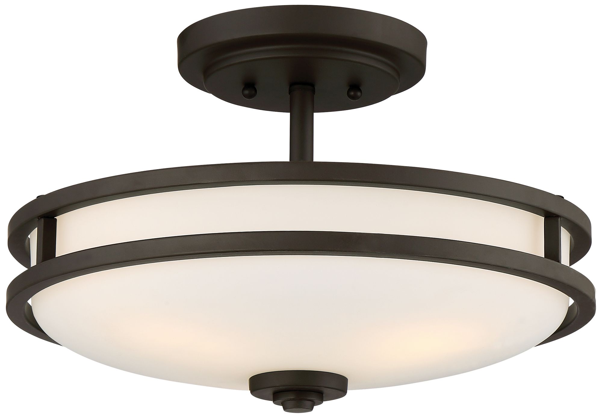 Cadet 15-in W Old Bronze Semi-Flush Mount