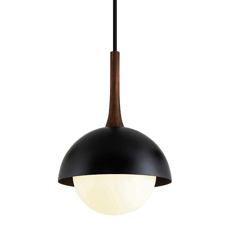 Image 2 Cadet 21 inch Wide Black and Natural Acacia Wood Pendant Light