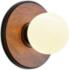Cadet 6 1/2" High Black and Natural Acacia Wood Wall Sconce