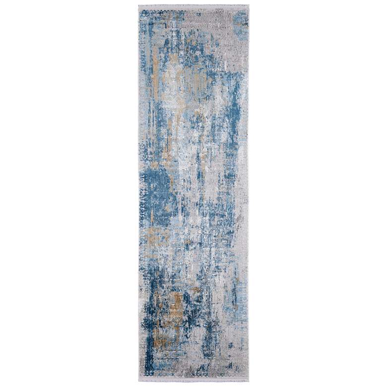 Image 1 Cadiz Abstract Indoor Blue Area Rug 3890F 3'-1" x 10'