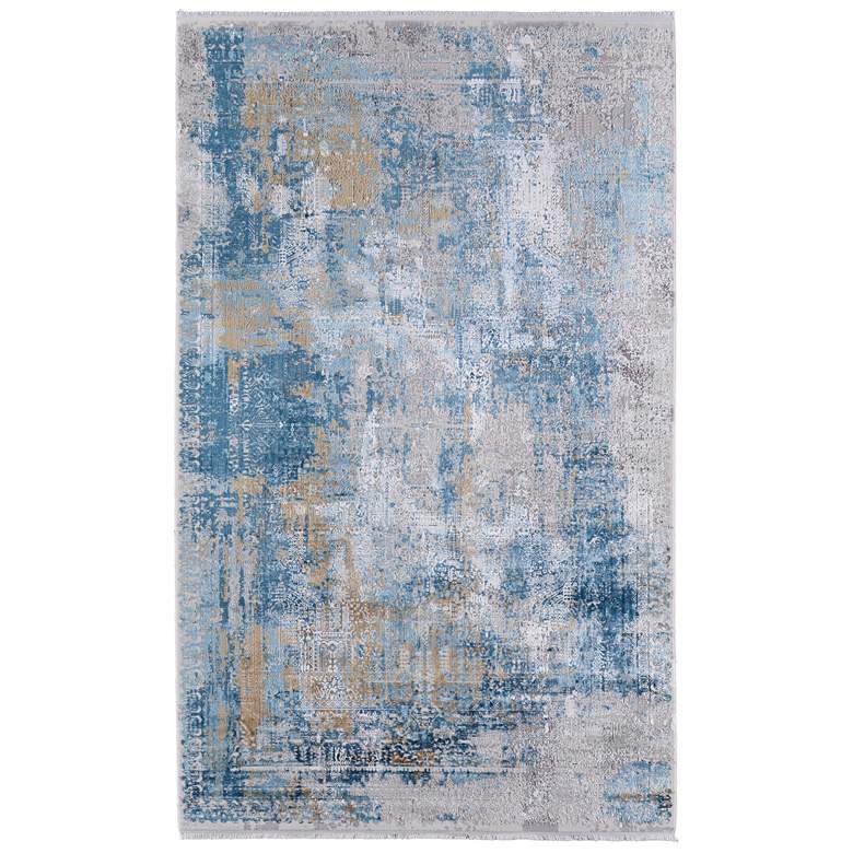 Image 1 Cadiz Modern Abstract Soft Indoor Blue Area Rug 3890F