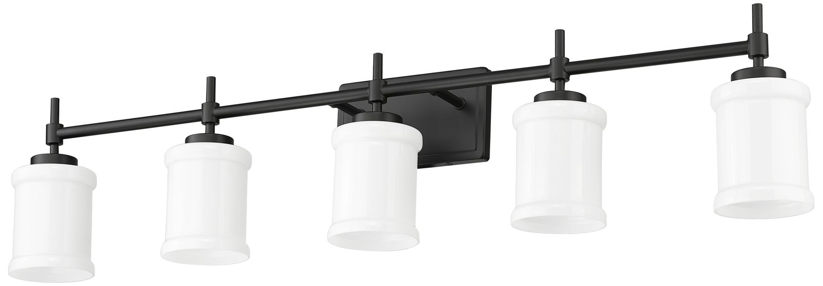 Cadoc 40 1/2" Wide Matte Black 5-Light Bath Light