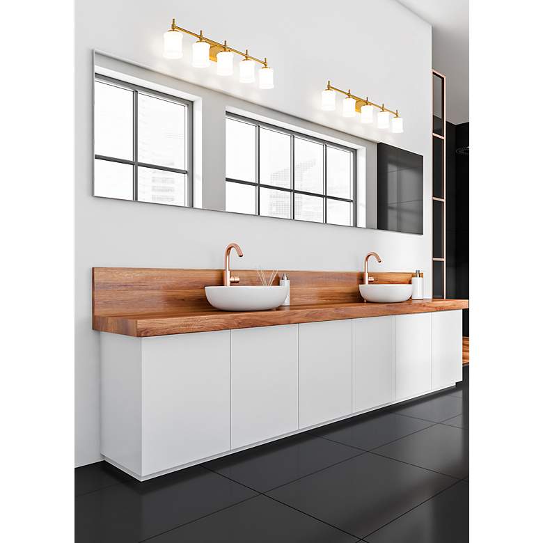 Image 5 Cadoc 40 1/2" Wide Modern Gold 5-Light Vanity Bath Light more views