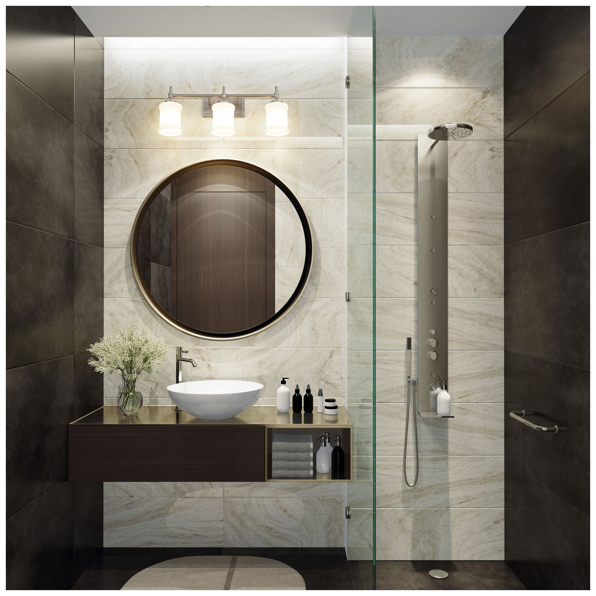 Image 2 Cadoc by Z-Lite Brushed Nickel 23.5 inch 3 Light Vanity more views