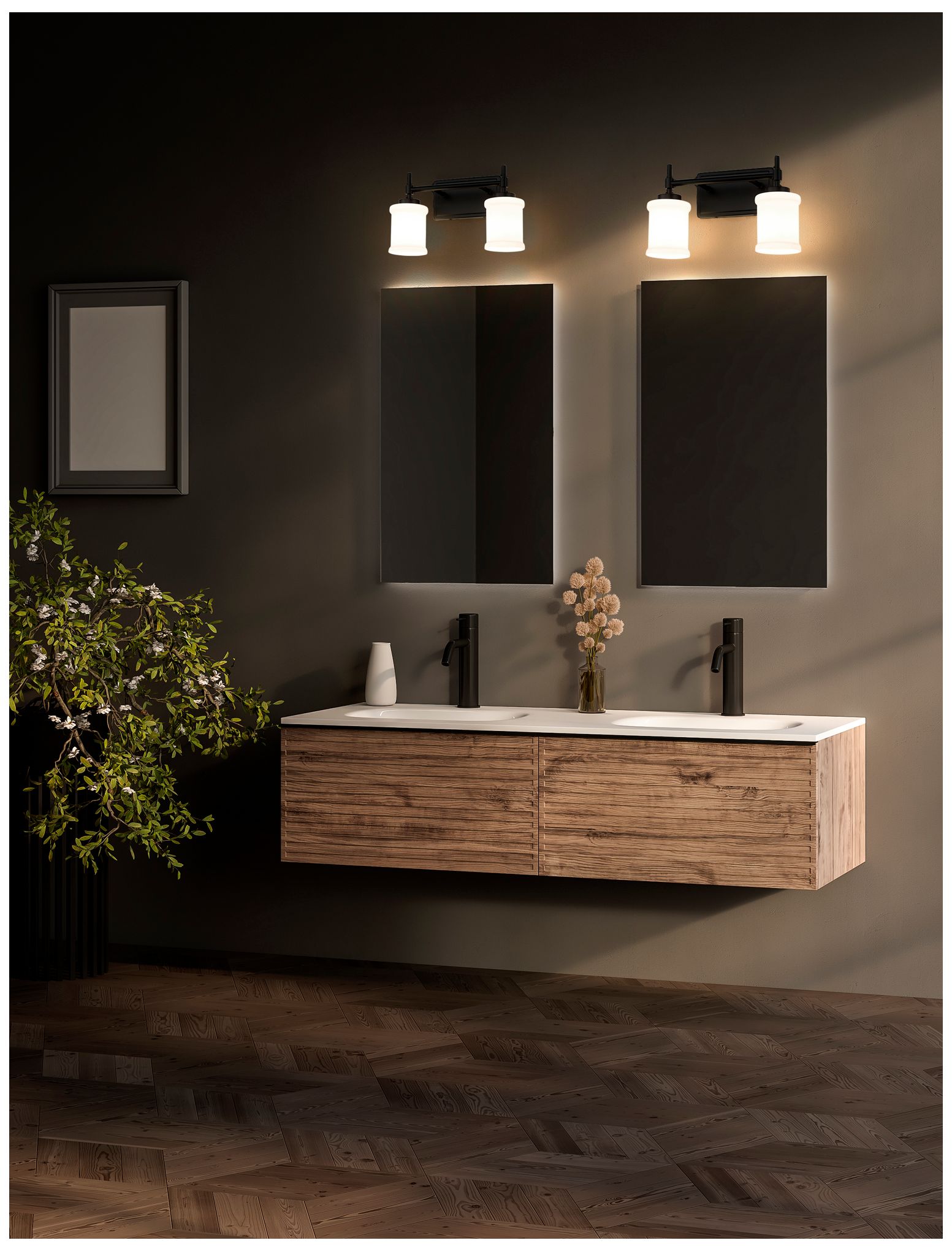 Image 3 Cadoc by Z-Lite Matte Black 15 inch 2 Light Vanity more views