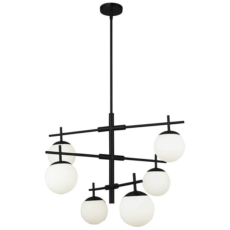 Image 2 Caelia 30" Wide 6 Light Matte Black Chandelier