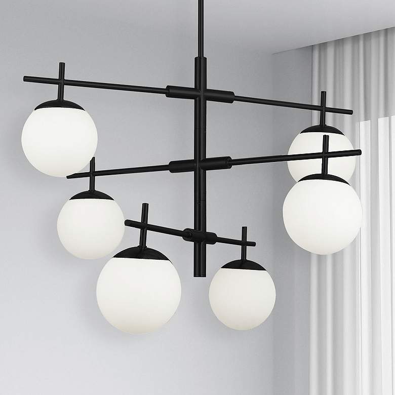 Image 1 Caelia 30" Wide 6 Light Matte Black Chandelier